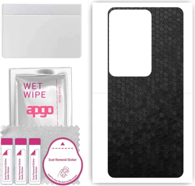 Produktbild von apgo Rückseite Schutzfolie, Skin, kompatibel mit OnePlus Nord N30 SE, Hinten Displayschutzfolie aus Vinylfolie, kratzfest, einfache Montage - Schwarze Honigwabe