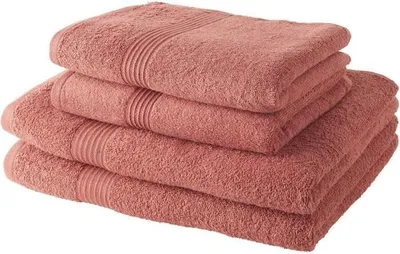 Zdjęcie produktu dla Zestaw Ręczników Kąpielowych 4 sztuki, Terakota, 100% Bawełna, 50x100 cm i 70x130 cm, 450 GSM