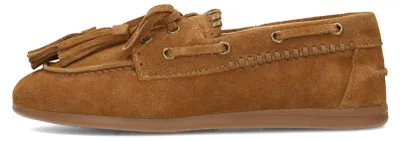 Produktbild von Damen Loafer LIRA aus Wildleder mit Spitzendetails und Quasten, 2 cm Absatz