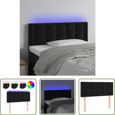 Produktbild von The Living Store LED Kopfteil Schwarz 100x5x78/88 cm Samt