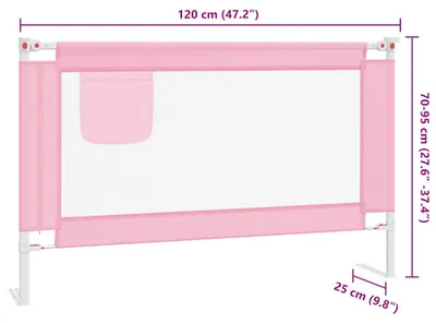 Produktbild von vidaXL Kleinkind-Bettschutzgitter Rosa 120x25 cm Stoff