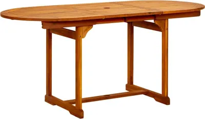 Obrázek produktu pro vidaXL Zahradní jídelní stůl (120-170)x80x75 cm Masivní akáciové dřevo