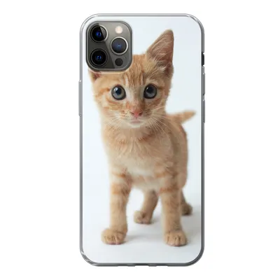 Produktbild von MuchoWow® Handyhülle Schutzhülle Hülle für iPhone 13 Pro Max Katze - Rot - Kätzchen - Mädchen - Kinder - Jungen - Kind Silikon Softcase Handy Hülle - Mobiltelefon