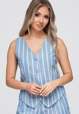 Produktbild von LARICA Kamizelka Elegancka Krótka Slim Fit OW-VE-E0008 blue S