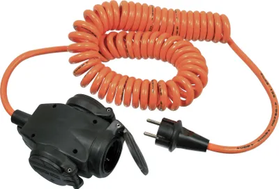 Produktbild von AS SCHWABE Schutzkontakt-Spiralkabel 3fach Orange (70414)