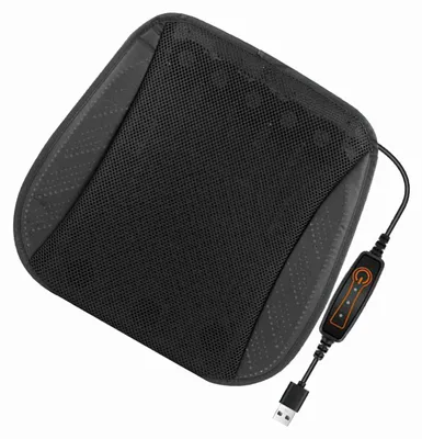 Obrázek produktu pro Odvětrávaná sedací podložka s USB portem, letní prodyšná chladicí podložka pro všechna autosedačky, židle do domácnosti i kanceláře, černá