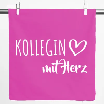 Produktbild von Huuraa Kissenbezug Kollegin mit Herz 40x40cm Fuchsia Baumwolle Dekokissenbezug Geschenkidee