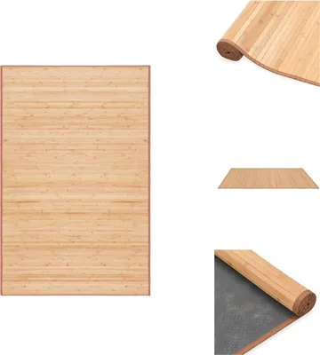 Produktbild von vidaXL Teppich Bambus 100x160 cm Braun -  Teppiche