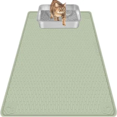 Productafbeelding van Kattenbakmat - Extra groot - Groen - Siliconen - 40 x 28 inch