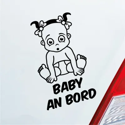 Produktbild von Auto Aufkleber Baby an Bord on Tour Süß 17x28 cm Schwarz Glanz Sticker Heckscheibenaufkleber