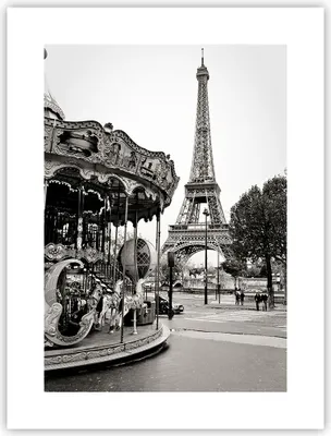 Produktbild von Poster - Poster ohne Rahmen - Karussell Turm Eiffel - 30x40 cm - Wand Bild - Wanddeko - Wandbilder - Kunstposter - Wandposter - Bilder - Kunstdruck - Wanddekoration - Wandbild - P2XPA30x40-5145