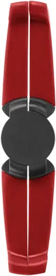 A product shot of a red, foldable pot stand.