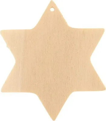 Produktbild von Holzstern mit Loch Ø 5 cm natur 6 Stück