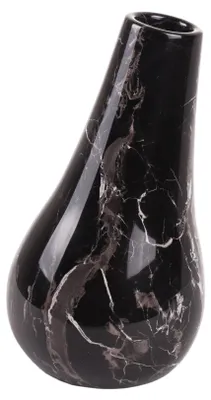 Obrázok produktu pre Moderná čierna váza z mramoru, výška 20 cm