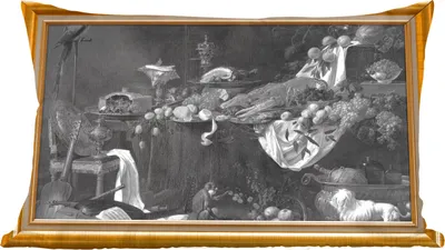 Produktbild von MuchoWow® Zierkissen Sofakissen Wohnzimmer Dekokissen 50x30 cm Stilleben - Maler - Liste - Gold - Wohnzimmerdekoration - Polster mit Photo