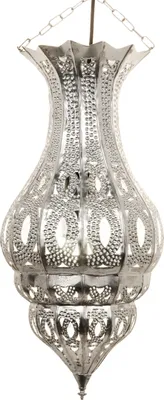 Zdjęcie produktu dla Orientalna lampa Djamir srebrna wysokość 47 cm | Ręcznie robiona unikalna sztuka