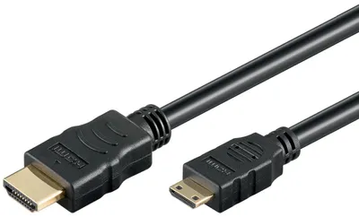 Immagine prodotto di Goobay 31932 Cavo HDMI™ ad alta velocità con Ethernet, placcato oro, 2 m, nero - Spina HDMI™ (tipo A) > Mini spina HDMI™ (tipo C)