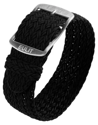 Produktbild von Eulit Perlon Durchzugsband | Textil schwarz geflochten gleichlaufend, Stegbreite:18mm