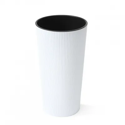 Obrázek produktu pro Květináč LAMELA Květináč LILIA JUMPER - pruhovaný, průměr 30 cm, výška 57 cm, bílý