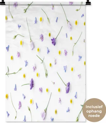 Produktbild von MuchoWow® Wandteppich Wandbehang Blumen - Pastell - Vintage 60x90 cm Tapisserie Dekoration Wandtuch - Foto-Teppich - Abwaschbar