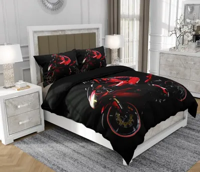 Produktbild von Bettwäsche 200x220 cm + 2x70x80 cm, 3-teilig, 100% Baumwolle, Satin, Reißverschluss, Bunt - SOVIO | So.0339