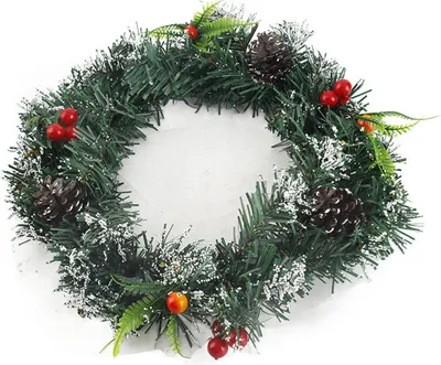 Image de Couronne ou guirlande de Noël artificielle de 30 cm pour votre porte d'entrée ou votre cérémonie de mariage