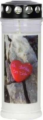 Image de JEKA Bougie commémorative 215x75mm M72 pierre/cœur, 7 jours