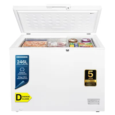 Productafbeelding van Heinner HCF-HM246INVCD Vrieskist 246 L, Koelkast/Vriezer, LED-display, Vergrendelbaar, Wit