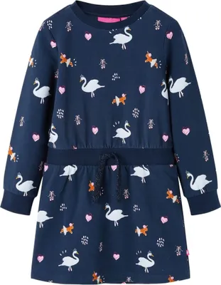 Produktbild von Kinderkleid mit Langen Ärmeln Marineblau 128