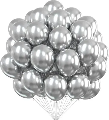 Zdjęcie produktu dla Balony metaliczne srebrne chromowane impreza rocznica 100 sztuk dekoracja