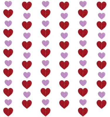 Papierbanner Herzgirlande, Valentinstag-Deko, Rot/Rosa, 1 Stück