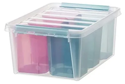 Aufbewahrungsbox mit 15 Fächern, 14 l, transparent, stapelbar