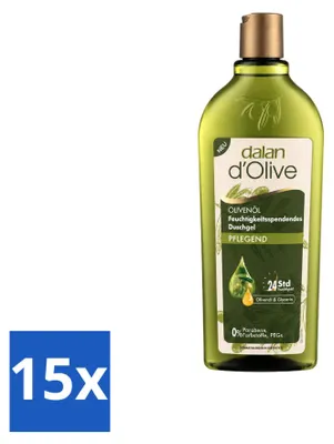 Immagine prodotto di 15 flaconi di Dalan d'Olive, gel doccia idratante e nutriente, 400 ml ciascuno - confezione - 15 pezzi