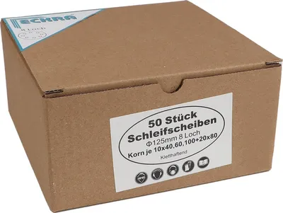Produktbild von Eckra Schleifscheiben Mix 125mm 50 Blatt Korn 40 60 80 100
