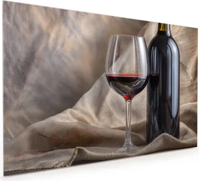 Produktbild von Küchenrückwand Spritzschutz Glas mit Motiv Wein mit Glas 40 x 40 cm
