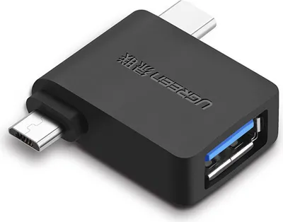 Zdjęcie produktu dla Ugreen adapter przejciwka OTG USB USB 3.2 Gen 1 (5Gbps) - USB Typ C / micro USB czarny (30453)
