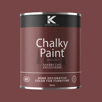 Produktbild von Kenzopaints Chalky Paint Kreidefarbe Möbelfarbe Möbellack 1Kg / 750ml - Wine