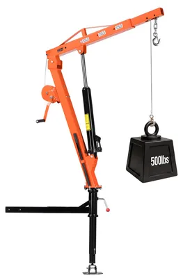 Produktbild von VEVOR Pickup Kran mit Anhängerkupplung, 227kg Belastbarer Ladekran Inkl. Handwinde & 8t Hydraulikpumpe, Manueller Hebekran mit 360° Drehkranz, Hebezeug aus Kohlenstoffstahl für Pick-up LKW Anhänger