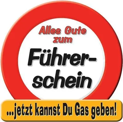 Produktbild von 1 Riesenschild " Alles Gute Zum Führerschein " Bestanden Prüfung D: 50Cm Pappe