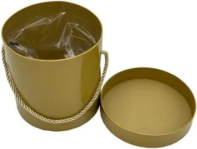 Obrázek produktu pro Krabice na květiny, krabice na květiny, kulatá dárková krabice na květiny 15x15cm Zlatá