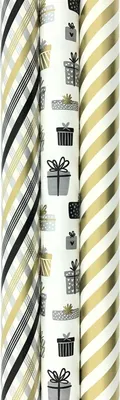 Produktbild von Geschenkpapier der TOUCH OF GOLD-Reihe – 3 Meter x 70 cm – 3 Rollen