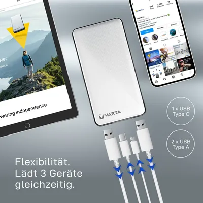 Obrázek produktu pro Varta Energy 5000, 5000 mAh, Lithium-polymerová (LiPo), 3,7 V, Černá, Bílá