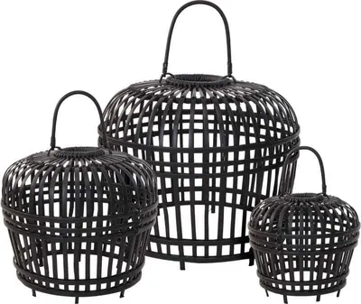 Zdjęcie produktu dla HOMESTYLING Klosz lampy bambus HOMESTYLING czarny 60 cm KO-J11301620L
