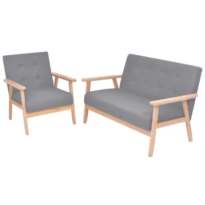 Productafbeelding van Maison Exclusive - Zitmeubels, set van 2, textiel, lichtgrijs