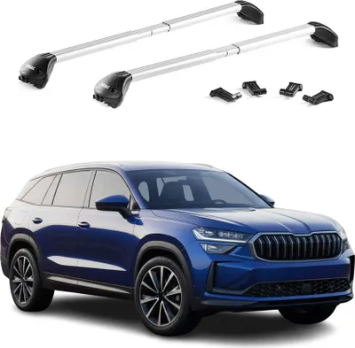 Image de Barres de toit transversales pour Skoda Kodiaq 2017-2025 Alu Gris 2Pcs ABE