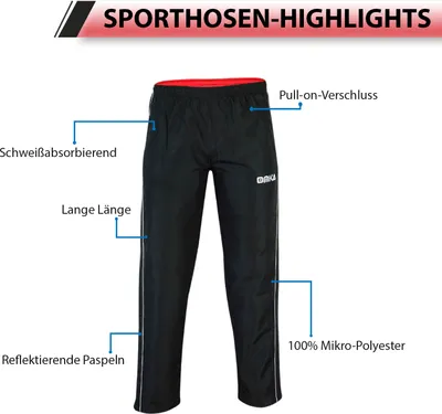 Produktbild von Präsentationshose Sporthose Jogginghose, Farbe:Rot, Größe:3XL