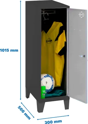 Produktbild von Simonrack Spind SIMONLOCKER DISM SINGLE anthrazit, grau 8425437120374, 1 Schließfach 30,0 x 50,0 x 101,5 cm