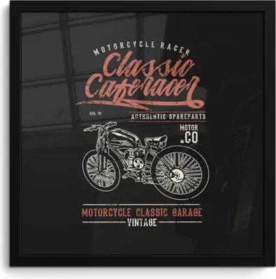 Produktbild von MuchoWow® MuchoWow® Gerahmtes Poster Mancave - Motor - Retro - Zitate 40x40 cm - Poster mit zchwarzem Bilderrahmen - Mit Rahmen - Wanddekoration Schlafzimmer