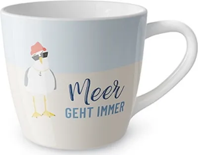 Produktbild von maritimer Maxibecher Meerfreunde mit Möwe für 400ml Geschenk für Dich
