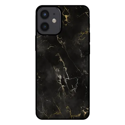 Produktbild von Smartphonica Handyhülle für iPhone 12 Mini mit Marmordruck - TPU-Rückseitenschutzhülle Marmordesign - Schwarz